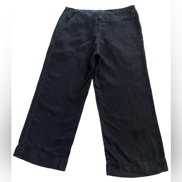 Neesh By D.A.R. Anthropologie LITHUANIAN LINEN Pants Women’s M Black Wide Leg - Picture 5 of 11